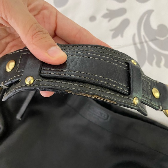 COACH Carly Large Hobo Shoulder Leather Black Purse - Picture 13 of 14